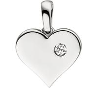 Anhänger Herz 585 Gold Weißgold 1 Diamant Brillant Herzanhänger