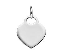 Anhänger Herz als Gravurplatte 20x13,3mm aus 585 Gold Weißgold glänzend