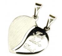 Anhänger Herz einseitig beschriftet - Ich liebe Dich - Silber 925 rhodiniert