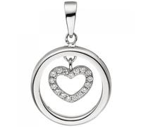 Anhänger Herz Herzen 925 Sterling Silber 21 Zirkonia Silberherz