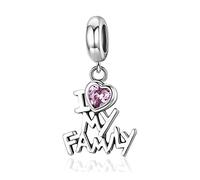 Anhänger „I Love My Family“, aus 925er-Sterling-Silber, für Pandora-Armbänder und Armbänder im europäischen Stil