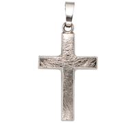 Anhänger Kreuz 375 Gold Weißgold eismatt Kreuzanhänger Weißgoldkreuz
