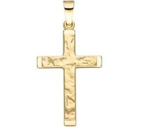 Anhänger Kreuz 585 Gold Gelbgold gehämmert Goldanhänger Goldkreuz Kreuzanhänger