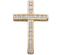 Anhänger Kreuz 585 Gold Gelbgold 18 Diamanten Brillanten Kreuzanhänger