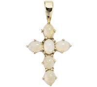 Anhänger Kreuz 585 Gold Gelbgold 6 Opale Kreuzanhänger Goldkreuz