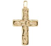 Anhänger Kreuz 585 Gold Gelbgold gehämmert Kreuzanhänger Goldkreuz