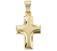Anhänger Kreuz 585 Gold Gelbgold mattiert Kreuzanhänger Goldkreuz