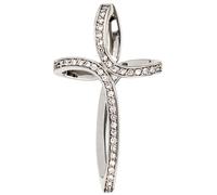 Anhänger Kreuz 585 Gold Weißgold 40 Diamanten Brillanten Kreuzanhänger Goldkreuz