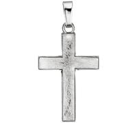Anhänger Kreuz 585 Gold Weißgold eismatt Kreuzanhänger Weißgoldkreuz