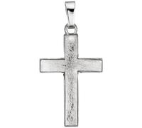 Anhänger Kreuz 585 Gold Weißgold eismatt Kreuzanhänger Weißgoldkreuz