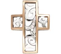 Anhänger Kreuz 585 Gold Weißgold Rotgold bicolor 6 Diamanten Brillanten