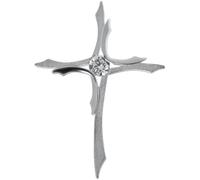 Anhänger Kreuz 925 Silber teil-matt 1 Zirkonia Kreuzanhänger