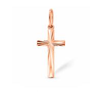 Anhänger - Kreuz aus 585er Rotgold, mit Gravur auf der Rückseite