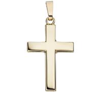 Anhänger Kreuz schlicht 585 Gold Gelbgold Kreuzanhänger Goldkreuz