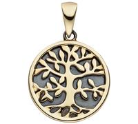 Anhänger Lebensbaum 925 Sterling Silber bicolor gold vergoldet