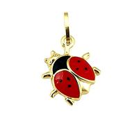 Anhänger Marienkäfer Gold 333 Gelbgold mit Lack Kinderanhänger 8 karat Damen