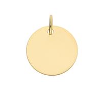 Anhänger mit Gravur ADELIA´S "Damen 333 Gold Gravurplatte Anhänger Ø 14 mm", gold, Schmuckanhänger, Damen, Gold, für Damen (54615245-0) gold