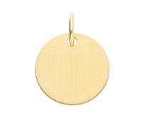 Anhänger mit Gravur ADELIA´S "Damen 585 Gold Gravurplatte Anhänger Ø 12 mm", gold, Schmuckanhänger, Damen, Gold, für Damen (10928837-0) gold