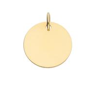 Anhänger mit Gravur ADELIA´S "Damen 585 Gold Gravurplatte Anhänger Ø 14 mm", gold, Schmuckanhänger, Damen, Gold, für Damen (97977760-0) gold
