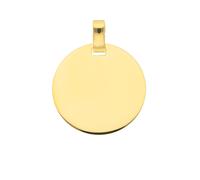 Anhänger mit Gravur ADELIA´S "Damen 585 Gold Gravurplatte Anhänger Ø 18 mm", gold, Schmuckanhänger, Damen, Gold, für Damen (91734132-0) gold