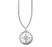 CAÏ Anhänger mit Kette »925/- Sterling Silber rhodiniert Onyx«, Silbergrau