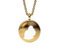 Anhänger mit Mauritius-Karte, rund, 24 mm, 1,5 mm dick, Sterlingsilber, 14 Karat vergoldet, Erd-Charm, zierlicher Reiseschmuck, Medaillon mit Abenteuergravur, LKB_MAP_562