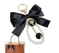 Anhänger mit Schleife, dekorativer Anhänger, Perlenkette für Damen, mit Aussage, für Handtasche, Rucksack, Damen, Herren, Mädchen, Kinder, Schwarz , Consulte la descripción