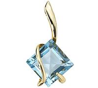 Anhänger mit Topas Edeltopas blau 375 Gold Gelbgold Kettenanhänger für Damen
