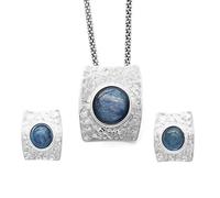 Anhänger & Ohrstecker "Wasserblau" | 925 Sterling Silber | Mit echtem Kyanit-Stein | O4866, P2969 (Set Anhänger & Ohrstecker)