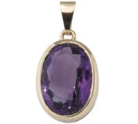 Anhänger oval 585 Gold Gelbgold 1 Amethyst violett lila Goldanhänger