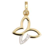 Anhänger Schmetterling 585 Gold Gelbgold 7 Diamanten Brillanten