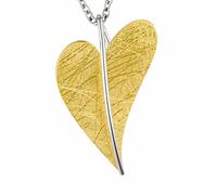 Ernstes Design Anhänger AN206 Herz Edelstahl vergoldet 35 mm Gelbgoldbeschichtet