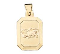 Anhänger Sternzeichen Löwe 333 Gold Gelbgold matt Sternzeichenanhänger