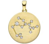 Anhänger Sternzeichen Schütze 333 Gold Gelbgold matt 15 Zirkonia