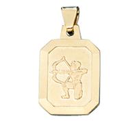 Anhänger Sternzeichen Schütze 333 Gold Gelbgold matt Sternzeichenanhänger