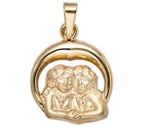 Anhänger Sternzeichen Zwilling 375 Gold Gelbgold matt Sternzeichenanhänger