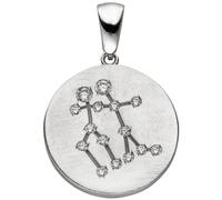 Anhänger Sternzeichen Zwilling 925 Sterling Silber matt 15 Zirkonia Silberan