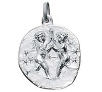 Anhänger Sternzeichen Zwilling 925 Sterling Silber matt Sternzeichenanhänger