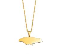 Anhänger Und Halsketten Mit Jamaika-Karte, Alltäglicher Personalisierter Charm-Hip-Hop-Trendschmuck, Verstellbare Kette, Stapelbarer Schmuck Für Teenager, Friedensliebhaber, Schmuckgeschenk, Gel