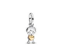 PANDORA Moments Happy Boy Charm-Anhänger aus Sterling Silber mit vergoldeter Metalllegierung, Kompatibel Moments und ME Armbänder, 763602C00
