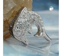 Anhänger14,5x10mm Delfin Zirkonia Silber 925