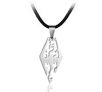 AnhängerHerrenanhängerHalsketten for FrauenSpiele The Elder Scrolls Skyrim Drachenhalskette Dinosaurier Vintage Dreieck Morrowind Amulett Charm Anhänger Halskette for Männer Frauen ( Color : Rope Chai