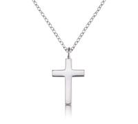 Engelsrufer Damen Halskette aus Sterling Silber und schlichtem Kreuz Anhänger silber - Karabinerverschluss - in zwei Längen verstellbar - Länge: 42cm