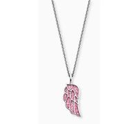 AnhängerKette - Silber - Glitzerflügel rosa