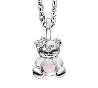 AnhängerKette - Silber - Teddy mit Rosenquarz