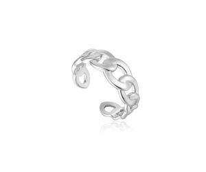 ANIA HAIE - ADJUSTABLE RING - CURB CHAIN - silber