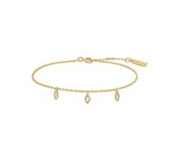 ANIA HAIE Damen Armband MELODIC POET Sparkling Triple Station aus 925 Sterling Silber 14k vergoldet, besetzt mit 3 Zirkonia in Tropfenform, Länge 16,5cm + 2cm Verlängerung, inkl. Geschenkverpackung