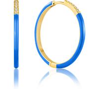 Ania Haie Creolen 925er Silber, Emaille blau Damen