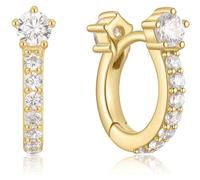 ANIA HAIE - HOOP EARRINGS - HUGGIES - Sparkling Pave - shiny gold