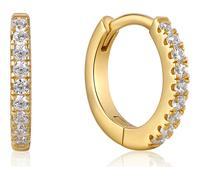 Ania Haie Creolen Sparkle Huggie Hoop E035-17G 925 Sterling Silber 14k vergoldet mit 18 Zirkonia